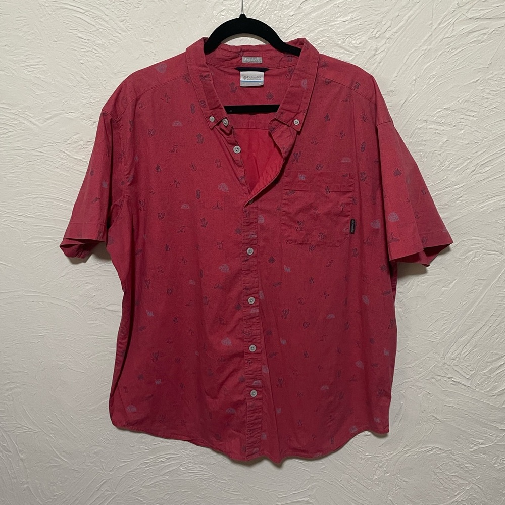 Columbia Red Casual Button Down Shirt